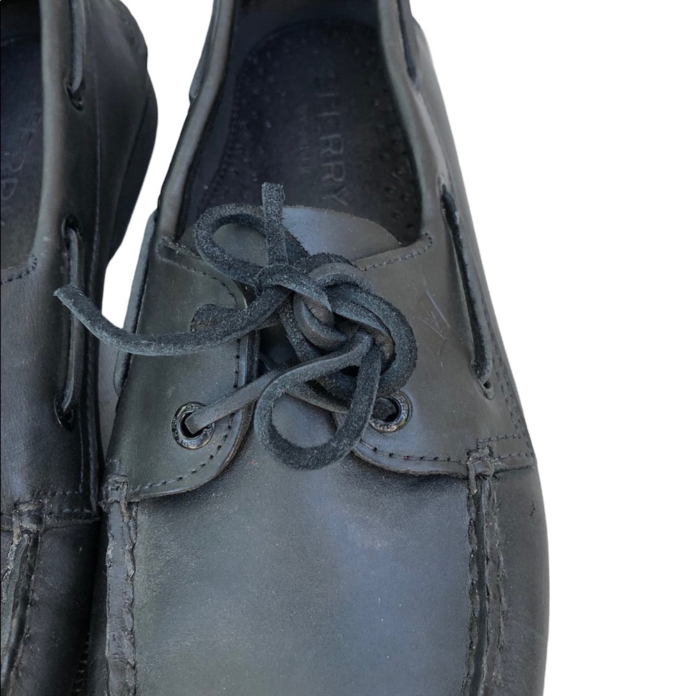 Sperry Black Leather Top Slider Shoes - EUC - Picture 2 of 5